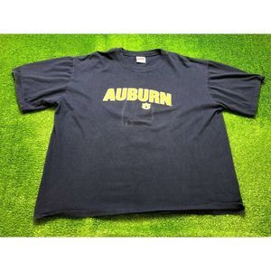 Vintage 90s Auburn Tigers Men's Short Sleeve Graphic Tee Size 2XL Blue